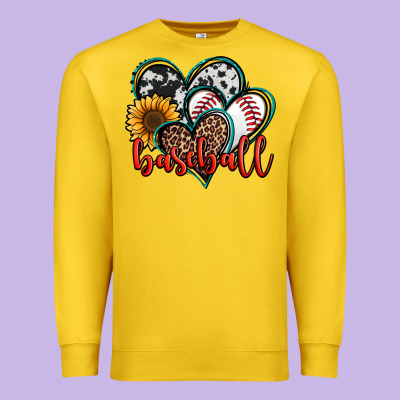 Baseball Hearts Premium Sweatshirt Designed By Jasminsmagicworld