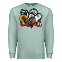 Seafoam baseball hearts Premium Sweatshirt - Jasminsmagicworld