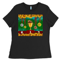 Black american football trophy cup and medal tumbler Ladies Tee - BundleAndBundleShop