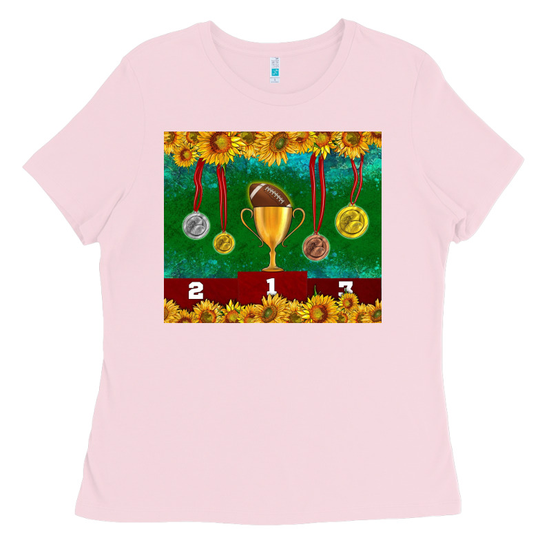 American Football Trophy Cup And Medal Tumbler Ladies Tee by BundleAndBundleShop | Teevron