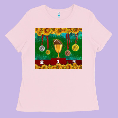 American Football Trophy Cup And Medal Tumbler Ladies Tee Designed By Bundleandbundleshop