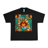 Black thanksgiving  turkey seamless pattern Urban Heavy Tee - BundleAndBundleShop