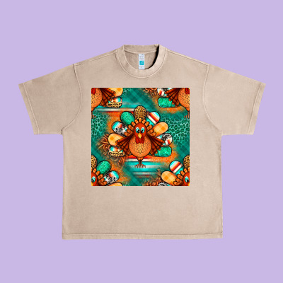 Thanksgiving  Turkey Seamless Pattern Urban Heavy Tee Designed By Bundleandbundleshop