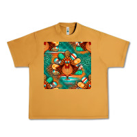 Peanut Butter thanksgiving  turkey seamless pattern Urban Heavy Tee - BundleAndBundleShop