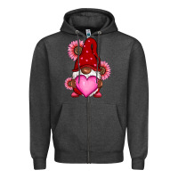 Charcoal Heather Valentine's Day afro gnome Zipper Hoodie - RanaPortraitStore