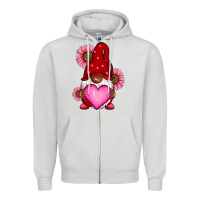 Dove Grey Valentine's Day afro gnome Zipper Hoodie - RanaPortraitStore