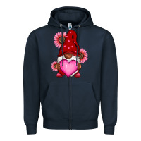 Navy Valentine's Day afro gnome Zipper Hoodie - RanaPortraitStore