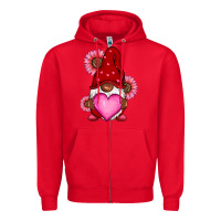Red Valentine's Day afro gnome Zipper Hoodie - RanaPortraitStore