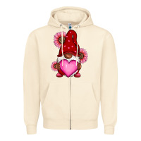 Sandshell Valentine's Day afro gnome Zipper Hoodie - RanaPortraitStore