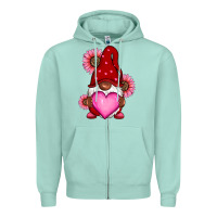 Seafoam Valentine's Day afro gnome Zipper Hoodie - RanaPortraitStore