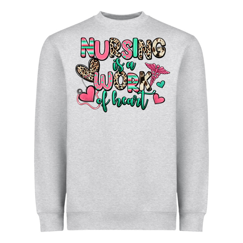 Nursing Is A Work Of Heart Heavyweight Sweatshirt by RanaPortraitStore | Teevron