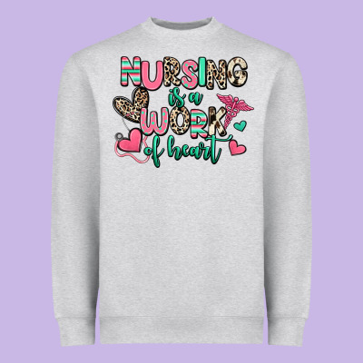 Nursing Is A Work Of Heart Heavyweight Sweatshirt Designed By Ranaportraitstore