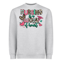 Heather Grey nursing is a work of heart Heavyweight Sweatshirt - RanaPortraitStore