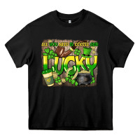 Black All you need is coffee and lucky St. Patrick's Heavy Core Tee - HowdyJamesFarm