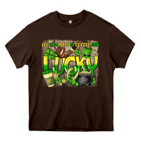 Chocolate Brown All you need is coffee and lucky St. Patrick's Heavy Core Tee - HowdyJamesFarm