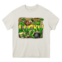 Cream All you need is coffee and lucky St. Patrick's Heavy Core Tee - HowdyJamesFarm