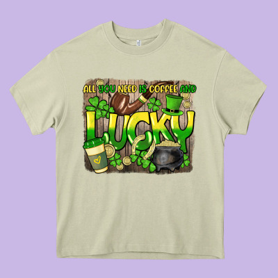 All You Need Is Coffee And Lucky St. Patrick's Heavy Core Tee Designed By Howdyjamesfarm