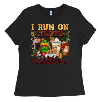 Black i run on coffee and christmas cheer Ladies Tee - FaDigitalArtStudio