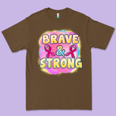 Brave And Strong Cancer Premium Tee Designed By Fadigitalartstudio