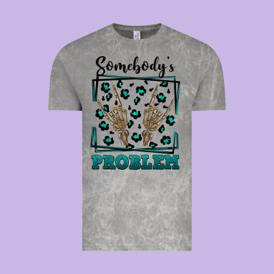 Somebody's Problem Hand Skeleton Vintage Tee Designed By Fadigitalartstudio