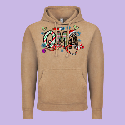 Christmas Nurse Qma Vintage Hoodie Designed By Cowhidedigitalart