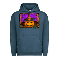 Pigment Midnight Navy jack o' lantern pumpkin Urban Hoodie - Jasminsmagicworld