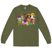 Army Green Halloween Western Boo Coffee Cups Long Sleeve Tee - CowhideDigitalArt