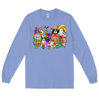 Colony Blue Halloween Western Boo Coffee Cups Long Sleeve Tee - CowhideDigitalArt