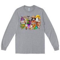 Heather Grey Halloween Western Boo Coffee Cups Long Sleeve Tee - CowhideDigitalArt