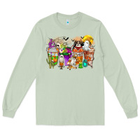 Matcha Halloween Western Boo Coffee Cups Long Sleeve Tee - CowhideDigitalArt
