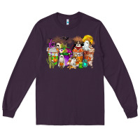 Plum Halloween Western Boo Coffee Cups Long Sleeve Tee - CowhideDigitalArt