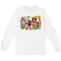 White Halloween Western Boo Coffee Cups Long Sleeve Tee - CowhideDigitalArt