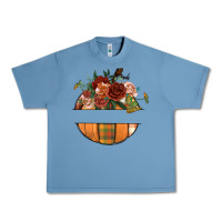Pebble Blue customize floral pumpkin Urban Heavy Tee - BundleAndBundleShop