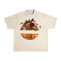 Sandshell customize floral pumpkin Urban Heavy Tee - BundleAndBundleShop