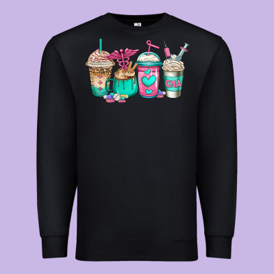 Cna Nurse Coffee Cups Premium Sweatshirt Designed By Jasminsmagicworld
