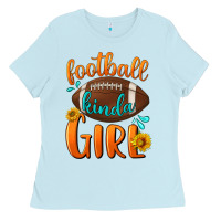 Baby Blue football kinda girl Ladies Tee - BundleAndBundleShop