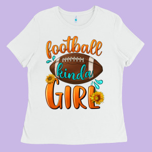Football Kinda Girl Ladies Tee Designed By Bundleandbundleshop