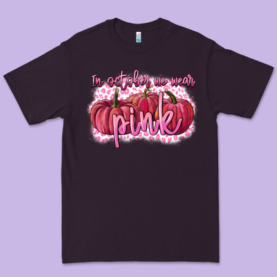 In October We Wear Pink Breast Cancer Premium Tee Designed By Fadigitalartstudio