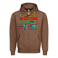 Chestnut I'm just here for the nachos Zipper Hoodie - RanaPortraitStore