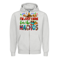 Dove Grey I'm just here for the nachos Zipper Hoodie - RanaPortraitStore