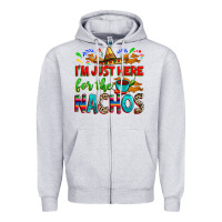 Heather Grey I'm just here for the nachos Zipper Hoodie - RanaPortraitStore