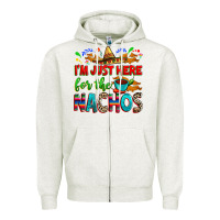 Oatmeal Heather I'm just here for the nachos Zipper Hoodie - RanaPortraitStore