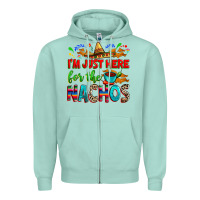 Seafoam I'm just here for the nachos Zipper Hoodie - RanaPortraitStore