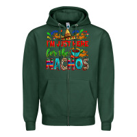 Sports Green I'm just here for the nachos Zipper Hoodie - RanaPortraitStore