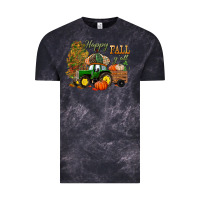 Cloud Black Happy Fall Y'all Vintage Tee - BundleAndBundleShop