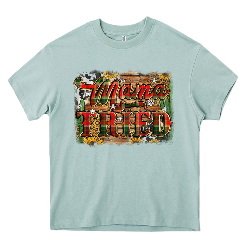 Mama Tried Christmas Heavy Core Tee by Jasminsmagicworld | Teevron
