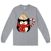 Heather Grey coffee cups animal Long Sleeve Tee - CowhideDigitalArt