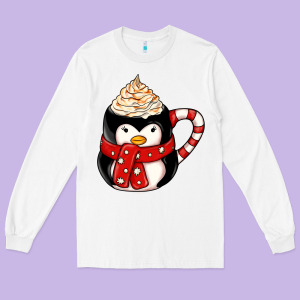 Coffee Cups Animal Long Sleeve Tee Designed By Cowhidedigitalart