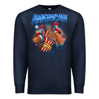 Navy Afro american girl sneakers Premium Sweatshirt - RanaPortraitStore