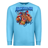 Ocean Blue Afro american girl sneakers Premium Sweatshirt - RanaPortraitStore